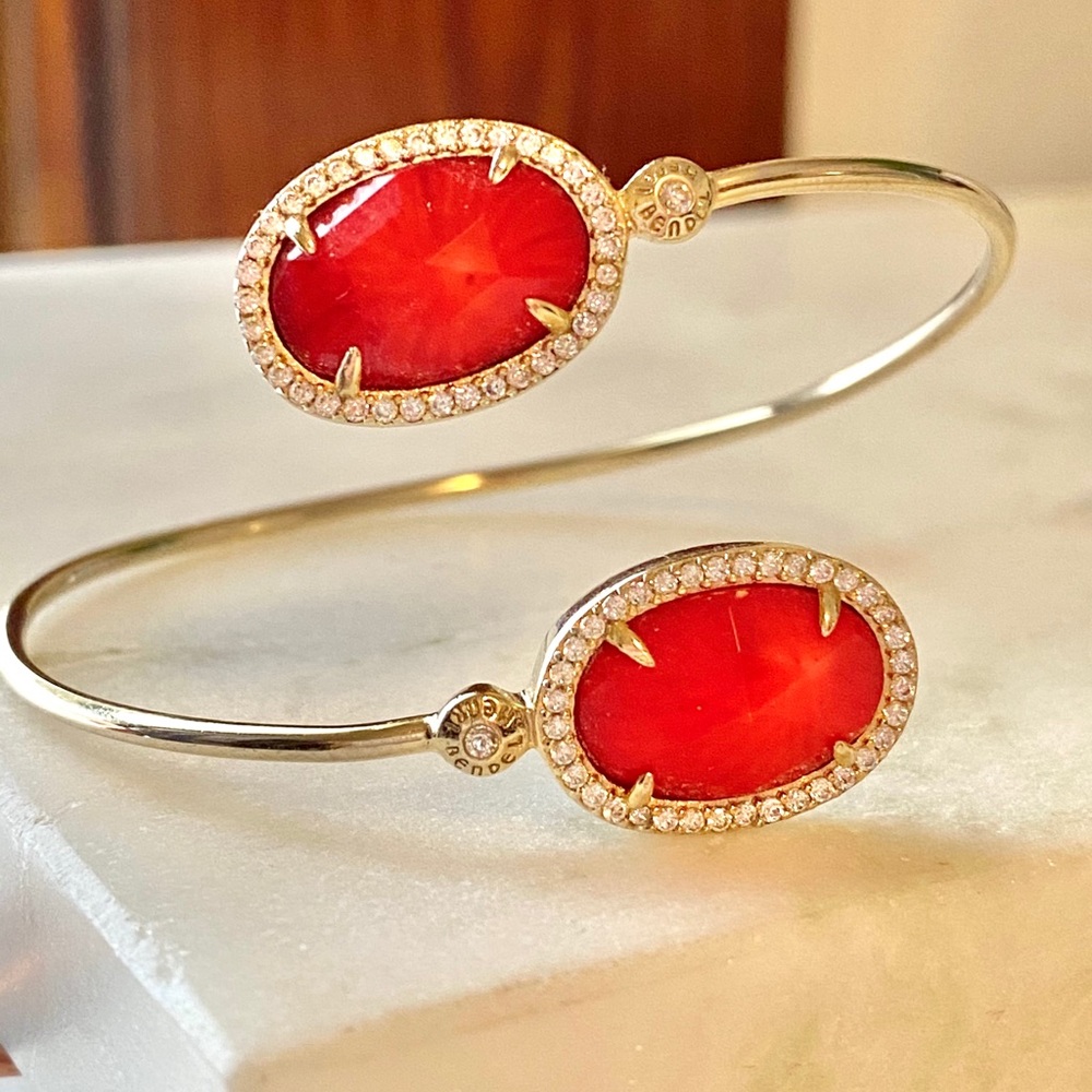 Henri Bendel Rhinestone outline gem bracelet Red